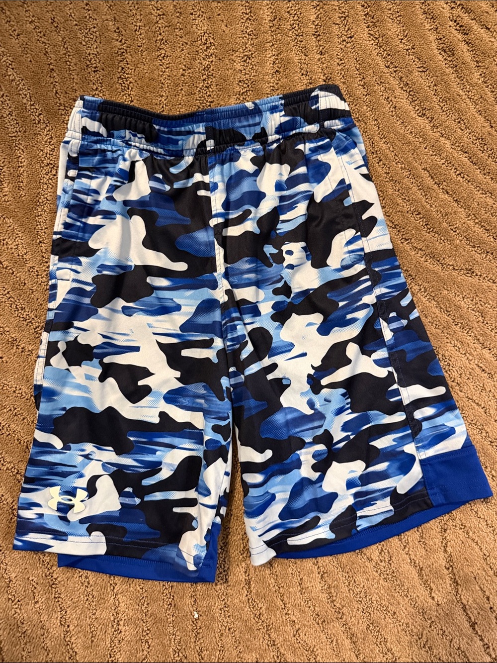 Under Armour Blue and White Camo Performance Shorts